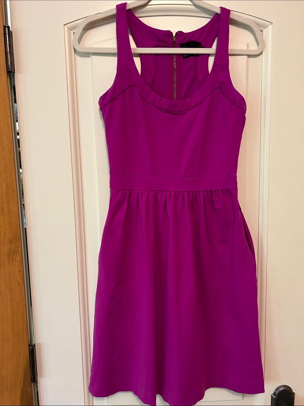 LAST CJANCE Cynthia  Rowley Structured Fuchsia/Purple Sleeveless Mini Dress